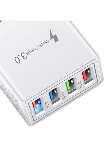 4 USB Bağlantı Noktası 15W 3.1A Evrensel Cep Telefonu Şarj Cihazı Abd Plug Seyahat Şarj Başlığı Indüksiyon Şarj Cihazı Akıllı Telefon Için Telefon Adaptörü (Yurt Dışından) indirimleri