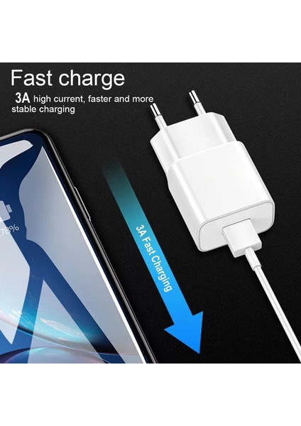 9 V 2A USB Şarj Aleti Hızlı Cep Telefonu Adaptörü Qc 3.0 Huawei Samsung S20 Fe S21 Not 20 Ultra S10 S9 S8 Artı USB Tip-C Kablo (Yurt Dışından) fiyatları