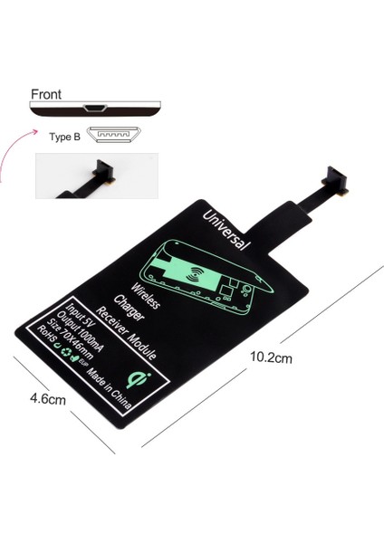 Cep Telefonu Mikro USB Tip C Evrensel Hızlı Kablosuz Şarj Cihazı Için Qi Kablosuz Şarj Alıcısı (Yurt Dışından) indirimleri