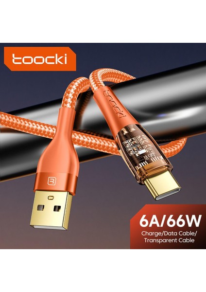 Toocki USB C Kablo C Tipi Şarj Kablosu Samsung S21 S20 Xiaomi Redmi Not 11 6A Hızlı Şarj Cihazı Usbc Veri Kablosu Tel (Yurt Dışından)