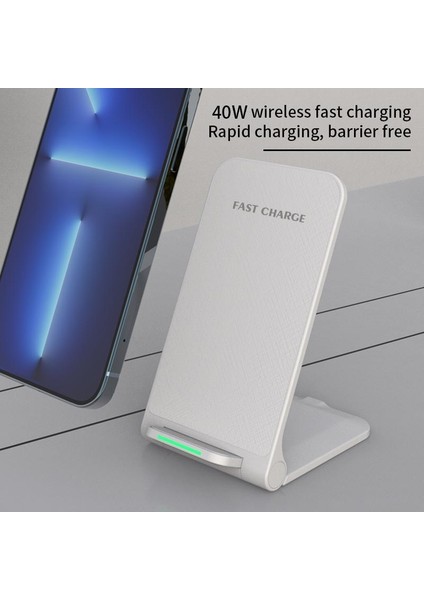 40W Kablosuz Şarj Cihazı iPhone 14 13 12 Pro Max 11 Telefon Standı Hızlı Şarj Şarj Cihazı Samsung Note 20/10 S21 Ultra Katlanabilir (Yurt Dışından) fiyatları