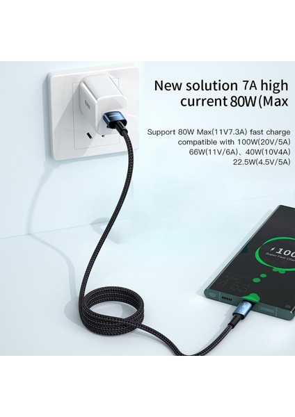 Ryra 7A USB C Tipi Kablo Tel Realme Oneplus Oppo 100 W Hızlı Şarj USB C Şarj Veri Kablosu Huawei P30 P40 Pro Samsung (Yurt Dışından) fiyatları