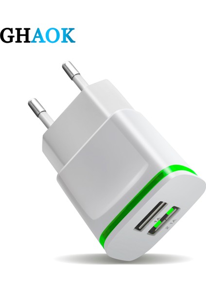 Ab Tak 2 Port LED Işık USB Şarj Aleti 5 V 2A Duvar Adaptörü Cep Telefonu Mikro Veri Şarj iPhone iPad Samsung 4.8 (Yurt Dışından) fiyatları