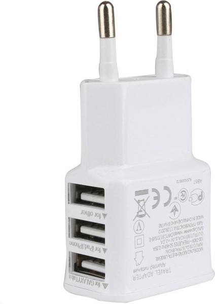 Yüksek Kaliteli Ab Tak 3 Port Çoklu Duvar USB Akıllı Şarj Adaptörü Cep Telefonu Cihazı 5 V 2A iPhone iPad Için Hızlı Şarj (Yurt Dışından)