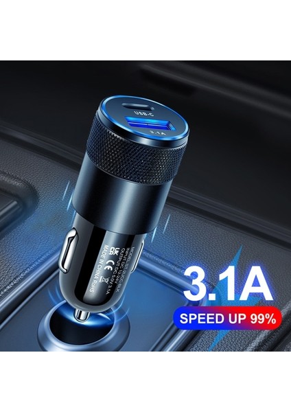 100W USB Araç Şarj Cihazı Hızlı Şarj Qc3.0 Pd Tip C Hızlı Araç USB Şarj Cihazı iPhone 12 13 Xiaomi 12 Redmi Samsung S22 Cep Telefonu (Yurt Dışından) modelleri