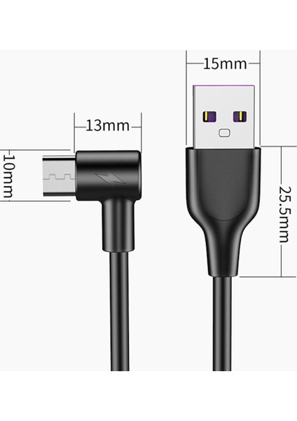1 M USB 5A Süper Hızlı Şarj Tipi C 90 Derece Hızlı Şarj USB Kablosu Tip-C Veri Kablosu Şarj Cihazı Usb-C Samsung S8 S9 Not 9 8 Xiaomi Mi8 Mi6 (Yurt Dışından) fiyatları