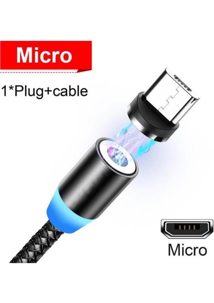 LED Manyetik USB Kablosu Hızlı Şarj Tipi C Kablo Mıknatıs Şarj Cihazı Veri Şarj Cro USB Kablosu Cep Telefonu Kablosu (Yurt Dışından)