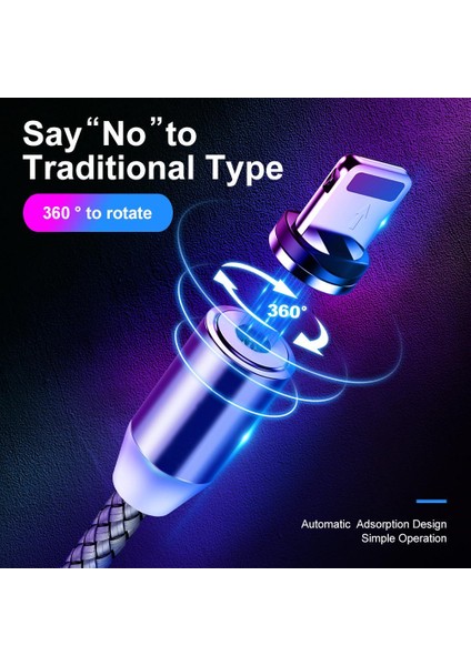 LED Manyetik USB Kablosu Hızlı Şarj Tipi C Kablo Mıknatıs Şarj Cihazı Veri Şarj Cro USB Kablosu Cep Telefonu Kablosu (Yurt Dışından) modelleri