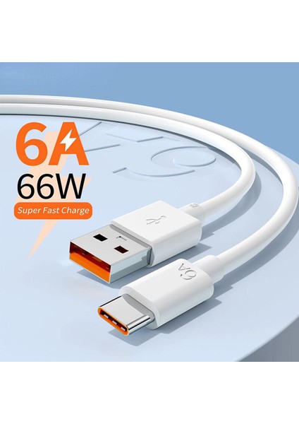 6A 66W USB Tip C Süper Hızlı Kablo Huawei Mate 40 50 Xiaomi 11 10 Pro Oppo R17 Hızlı Şarj Usb-C Şarj Aleti Kablosu Veri Kablosu (Yurt Dışından)