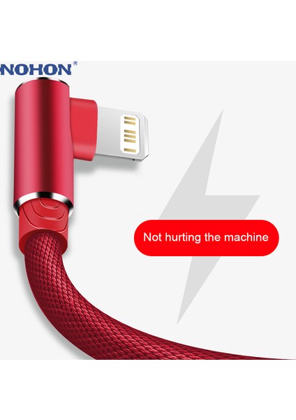 90 Derece USB Veri Kablosu Hızlı Şarj Aleti Kablosu iPhone 12 11 Pro 14 13 Mini Xr Xs Max 7 8 6s Artı Se Orijinal Şarj Kablosu 2m 3m (Yurt Dışından)