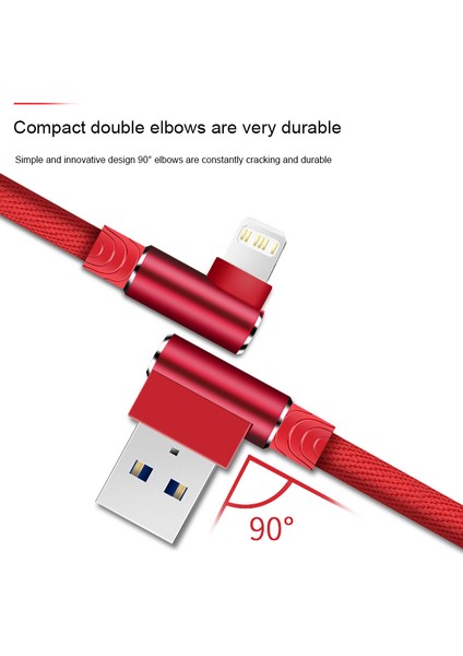 90 Derece USB Veri Kablosu Hızlı Şarj Aleti Kablosu iPhone 12 11 Pro 14 13 Mini Xr Xs Max 7 8 6s Artı Se Orijinal Şarj Kablosu 2m 3m (Yurt Dışından) fiyatları
