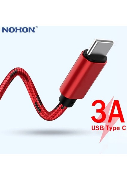 3 M Veri Kablosu Kökenli Şarj Cihazı Xiaomi Redmi Note 10 Için Usb-C Cep Telefonu Hızlı Şarj Tipi-C Kablo Samsung Galaxy S20 S10 (Yurt Dışından)