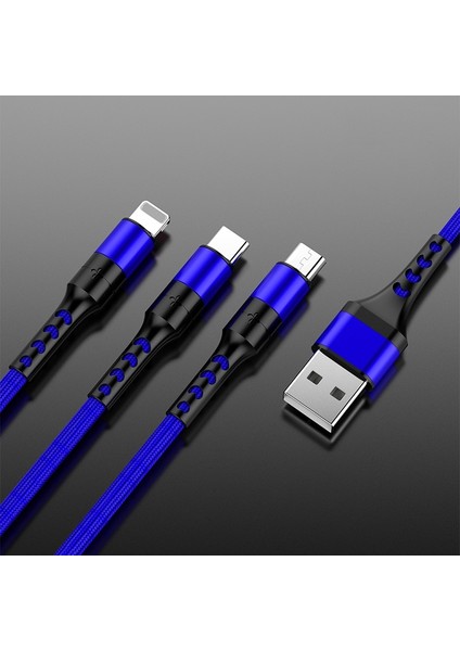 3in1 Veri USB Kablosu iPhone Için Hızlı Şarj Cihazı Şarj Kablosu Android Telefon Için Tip C Xiaomi Huawei Samsung Şarj Kablosu iPad Için (Yurt Dışından) fiyatları