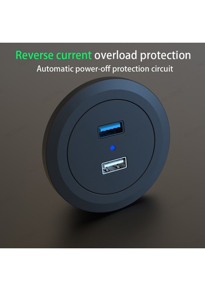 Masaüstü Delik Gömülü 18W Qc3.0 USB Çift Soket Hub Gizli Şarj Cihazı Masa Mobilya Ofis Görünmez Cep Telefonu Hızlı Şarj (Yurt Dışından) fırsatları
