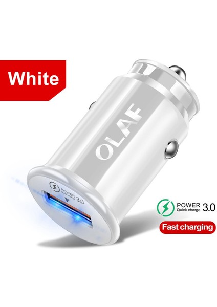 Mini Hızlı Şarj 3.0 Araç Şarj Cihazı iphone Samsung Için Hızlı Şarj Qc 3.0 Araç Şarj Cihazı Xiaomi Huawei Için Araç Telefonu USB Şarj Aleti (Yurt Dışından)