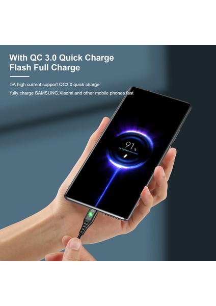 Lovebay 3 M 5A Mikro USB Kablosu Hızlı Şarj Aleti Kablosu USB Mikro USB Qc 3.0 Android Şarj Kablosu Samsung Galaxy S7 S6 Not Tel (Yurt Dışından) fiyatları