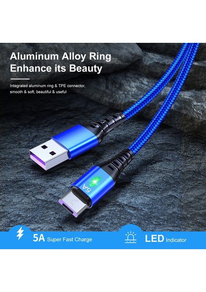 Lovebay 3 M 5A Mikro USB Kablosu Hızlı Şarj Aleti Kablosu USB Mikro USB Qc 3.0 Android Şarj Kablosu Samsung Galaxy S7 S6 Not Tel (Yurt Dışından) modelleri