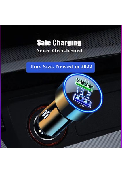 USB Araç Şarj Çift Bağlantı Noktalı 120W Süper Hızlı Şarj Adaptörü Samsung Galaxy Xiaomi Huawei iPhone 13 12 11 Pro Max 7 8 Artı (Yurt Dışından) modelleri