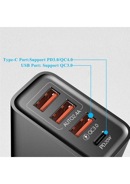 Olaf USB C Şarj Cihazı 4 Port Hızlı Şarj Adaptörü Tip C Hızlı Şarj Qc 3.0 Süper Duvar Şarj Cihazı iPhone Huawei Samsung Xiaomi Için (Yurt Dışından) modelleri