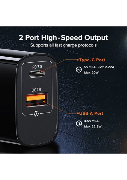 Qoovı 5A USB Şarj Cihazı Çift Port Pd3.0 20W Hızlı Şarj Qc3.0 Adaptörü Cep Telefonu USB C Duvar Şarj Cihazı (Yurt Dışından) fırsatları