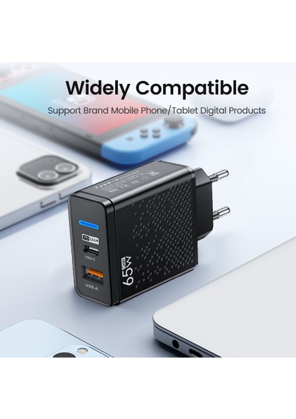 65W USB C Şarj Cihazı USB Tip C Hızlı Şarj Cihazı Qc3.0 Cep Telefonu Şarj Adaptörü iPhone 13 12 Samsung Xiaomi Huawei Tablet (Yurt Dışından) fırsatları