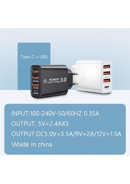 Olaf 60W USB Hızlı Şarj Cihazı Tip C Cep Telefonu USB C Şarj Cihazı 4 Port Pd Hızlı Şarj 3.0 Güç Adaptörü iPhone Samsung Xiaomi Için (Yurt Dışından) fırsatları