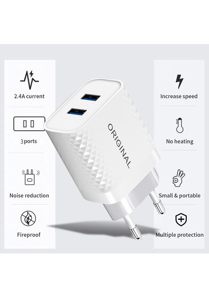 USB Şarj Aleti Hızlı Şarj Evrensel Telefon Adaptörü iPhone Xiaomi Samsung Huawei Mate 30 Tablet Duvar Mobil Şarj Hızlı Şarj Cihazı (Yurt Dışından) fiyatları