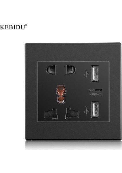 Kebidu Çıkış Paneli Dc 5V 2.1A Çift USB Bağlantı Noktası Ac 100-250V 10A Duvar Prizi (Yurt Dışından)