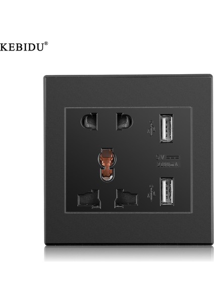 Kebidu Çıkış Paneli Dc 5V 2.1A Çift USB Bağlantı Noktası Ac 100-250V 10A Duvar Prizi (Yurt Dışından) fiyatları