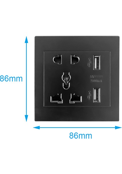 Kebidu Çıkış Paneli Dc 5V 2.1A Çift USB Bağlantı Noktası Ac 100-250V 10A Duvar Prizi (Yurt Dışından) indirimleri