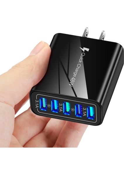 Twitch 48W Şarj Cihazı Hızlı Şarj Qc 3.0 Standart Adaptör 5 USB Bağlantı Noktalı Duvar Şarj Cihazı (Yurt Dışından) fiyatları
