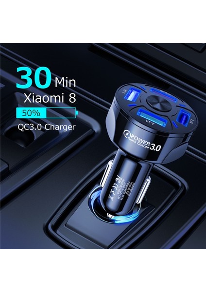 Gtwın 4 Portlu Araç Şarj Cihazı 7A 48W USB Hızlı Şarj 3.0 Evrensel Cep Telefonu Hızlı Şarj iphone 12 Pro Xiaomi Araç Adaptörü (Yurt Dışından) fiyatları