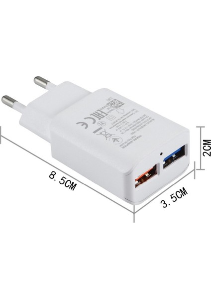 Çift USB Hızlı Şarj Cihazı Cep Telefonu Ab/abd Tak Duvar Adaptörü Şarj Seyahat Şarj Cihazları Mikro USB Kabloları Samsung Huawei Xiaomi (Yurt Dışından) modelleri