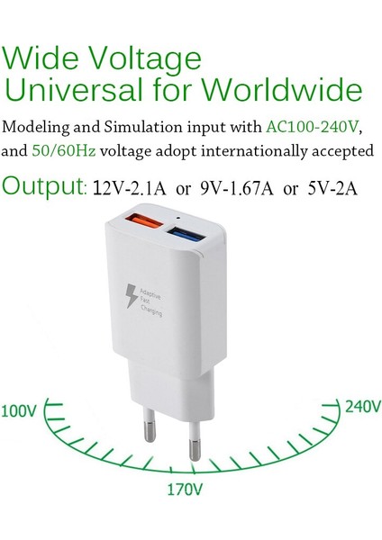Çift USB Hızlı Şarj Cihazı Cep Telefonu Ab/abd Tak Duvar Adaptörü Şarj Seyahat Şarj Cihazları Mikro USB Kabloları Samsung Huawei Xiaomi (Yurt Dışından) fırsatları