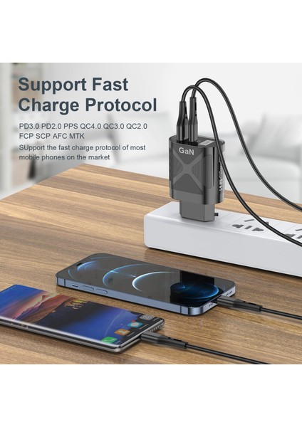 Yeni Zelanda Avustralya Arjantin Için Pd 33W Gan Şarj Cihazı Qc3.0 USB Hızlı Şarj Au Fişi iPhone 14 13 Pro Max Samsung S22 Oppo (Yurt Dışından) modelleri