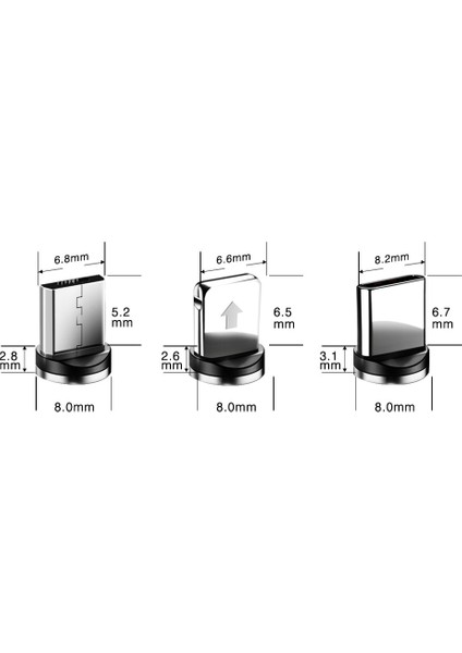 Yuvarlak Manyetik Kablo Fişi 8 Pin Tip C Mikro USB C Fişler Telefon Mıknatıs Şarj Cihazı Fiş Değiştirme Ipuçları iPhone 11 Hat Şarj (Yurt Dışından) fiyatları