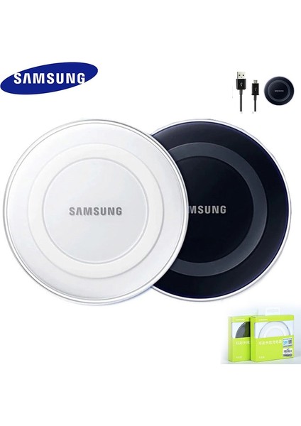 Orijinal Samsung Kablosuz Şarj Adaptörü Qi Şarj Pedi Galaxy S7 S6 Kenar S8 S9 S10 Artı Not 10 Artı Iphone 8 x Xs Xr Mi9 (Yurt Dışından)