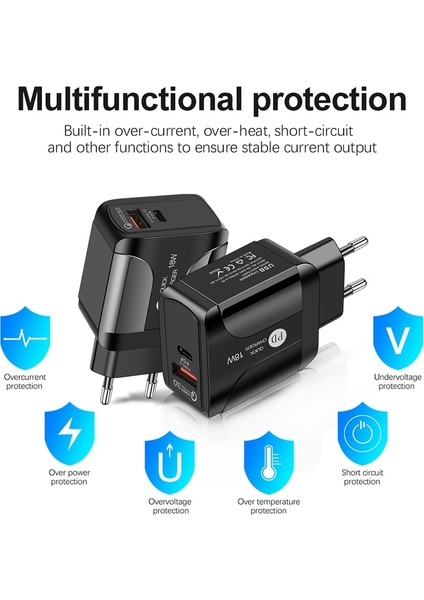 USB Tip C Şarj Cihazı Mini Hızlı Şarj 18W Pd Yüksek Hızlı Telefon Güç Adaptörü iPhone 13 12 Apple Samsung Xiaomi Hızlı Şarj (Yurt Dışından) fırsatları