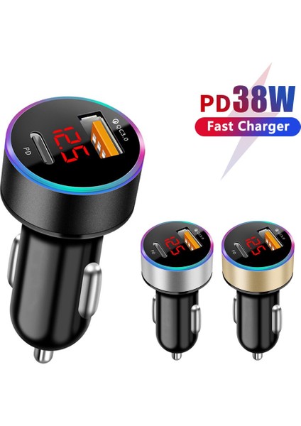 Olaf 38W USB Araç Şarj Cihazı Hızlı Şarj iPhone 13 12 Xiaomi Samsung S21 S20 Tip C Pd Qc Hızlı Şarj Telefon Adaptörü Usb-C (Yurt Dışından)