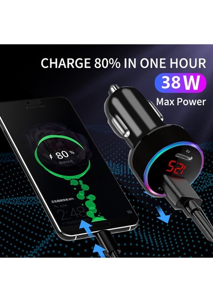 Olaf 38W USB Araç Şarj Cihazı Hızlı Şarj iPhone 13 12 Xiaomi Samsung S21 S20 Tip C Pd Qc Hızlı Şarj Telefon Adaptörü Usb-C (Yurt Dışından) fırsatları