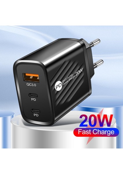 Eğimli USB Şarj Cihazı Tipi C Şarj Cihazı 3 Bağlantı Noktası Şarj Samsung Huawei Oppo Vivo Tablet Telefon Şarj Cihazı (Yurt Dışından)