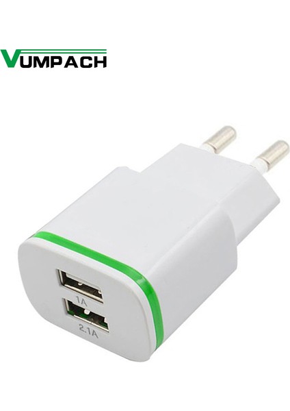 LED Işık 2 USB Şarj Cihazı 2A Ab Abd Hızlı Şarj Duvar Adaptörü Iphone 8 8p 7 6 Xiaomi Redmi 4x Not 4x5 Artı 5 NOTE5A Redmi 2A (Yurt Dışından)