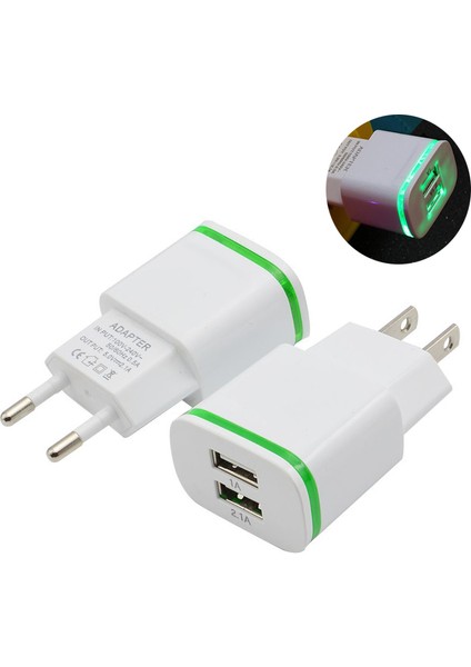LED Işık 2 USB Şarj Cihazı 2A Ab Abd Hızlı Şarj Duvar Adaptörü Iphone 8 8p 7 6 Xiaomi Redmi 4x Not 4x5 Artı 5 NOTE5A Redmi 2A (Yurt Dışından) fırsatları
