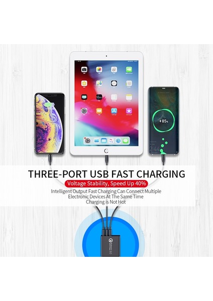 Twitch LED Ekran Hızlı Şarj Cihazı Hızlı Şarj 3.0 Qc 30W USB Şarj Cihazı iPhone 11 Için Telefon Duvar Şarj Cihazı Samsung S10 Xiaomi 9 (Yurt Dışından) modelleri