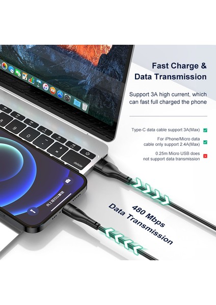 Kuulaa iPhone Için USB Kablosu Şarj Kablosu 2.4A Hızlı Şarj Aleti Kablosu iPhone 12 11 Pro Max Xs x 8 7 Artı Se USB Kablosu Veri Hattı (Yurt Dışından) fiyatları