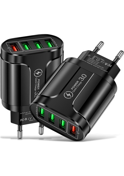4 USB 45W USB Şarj Cihazı Hızlı Şarj Qc 3.0 Duvar Şarjı iPhone 12 11 Samsung Xiaomi Cep 4 Bağlantı Noktalı Ab Abd Tak Adaptörü Seyahat (Yurt Dışından) fırsatları