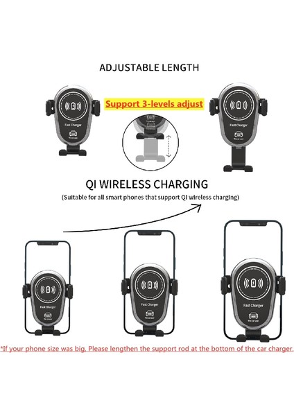 75W Araba Kablosuz Şarj Cihazı Hava Firar Dağı Telefon Tutucu Standı iPhone 14 13 12 11 Samsung Xiaomi Indüksiyon Hızlı Araç Şarj (Yurt Dışından) modelleri
