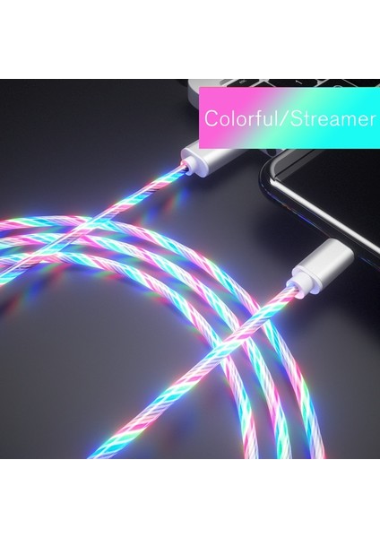 Renkli Akan LED Glow USB Şarj Cihazı C Tipi Kablo Android Için Mikro USB Şarj Kablosu iPhone x Için Samsung S9 Şarj (Yurt Dışından)