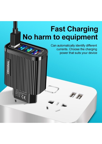 IPhone Şarj Cihazı Için 5V 3.1A USB Şarj Cihazı 4 Port Hızlı Şarj Duvar Telefonu Şarj Cihazı IPhone Samsung Xiaomi Için USB Adaptörü (Yurt Dışından) modelleri