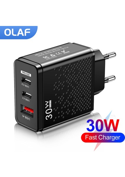 30W USB C Şarj Cihazı Hızlı Şarj Hızlı Şarj 3.0 Pd USB Şarj Cihazı C Tipi Cep Telefonları iphone Xiaomi Samsung Huawei Için Şarj Cihazları (Yurt Dışından)